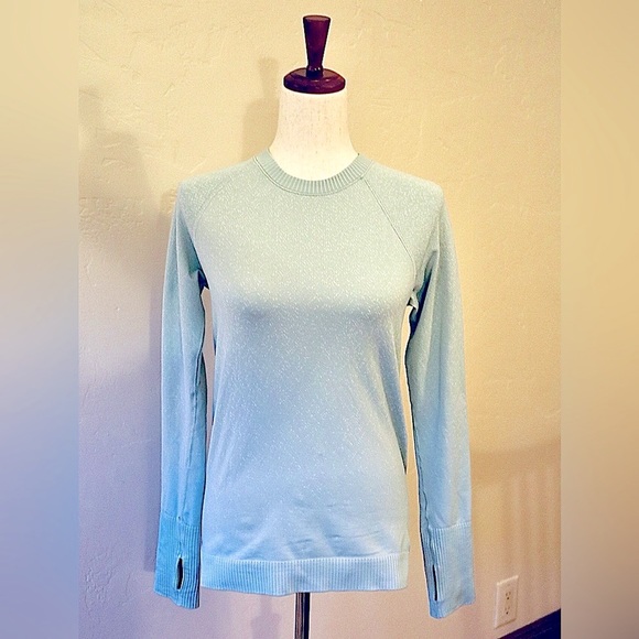 lululemon athletica Tops - Lululemon Rest Less Pullover in Hazy Jade and Alpine White Size 6